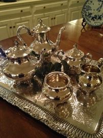 Exceptional silver plate tea set 
