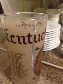 One of two Kentucky Derby vintage glasses