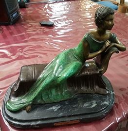 Chiparus Lady Reclining on Fainting Bed Reproduction