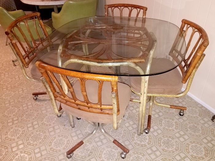 Glass kitchen table set