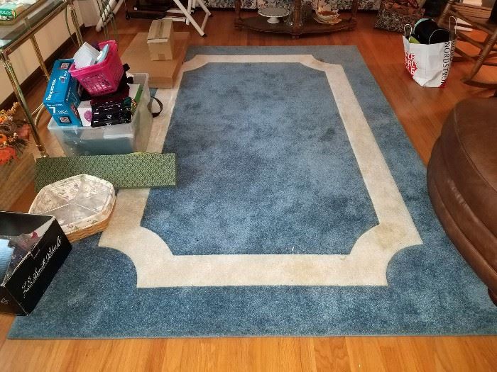 Blue floor rug