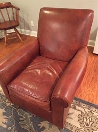 Crate & Barrel leather club chair