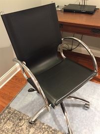 chrome & leather desk chair