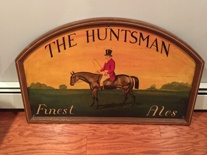 The Huntsman Ale wood sign