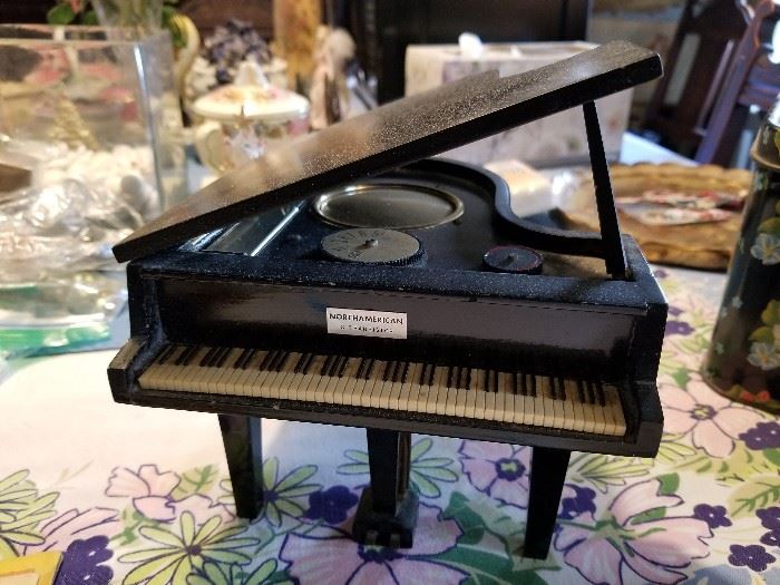 North American Transistor Radio, black lacquer Baby Grand Piano