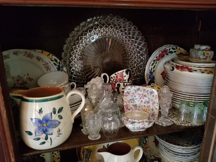 Stangl pottery, misc glass,etc