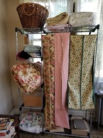 Vintage clothing bags, pillow, blankets