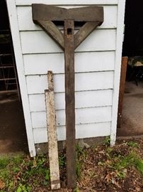 Antique mortise & tenon Sign post,5-1/2 feet tall....you won't find another like this one!