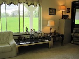 Brass and Marble Coffee and Matching End Table