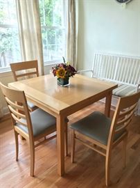 Scandanavian 3ft Square Table and Chairs Opens up to 6ft