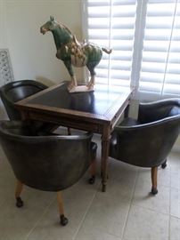 Game Table Opens to full size+ 3 bucket chairs  $ 150