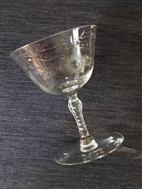 Rock Crystal Cut glass stemware