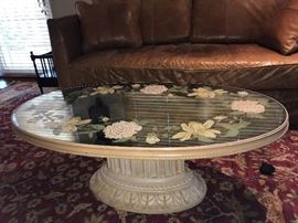 Reverse painted mirror top table