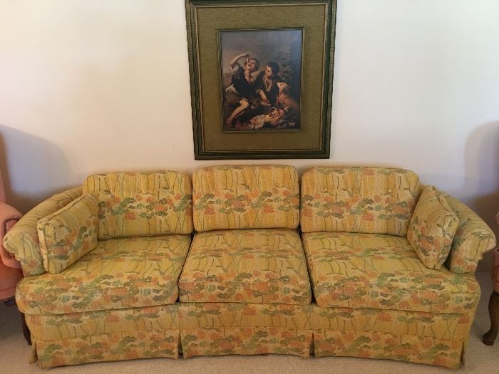 Yellow floral couch