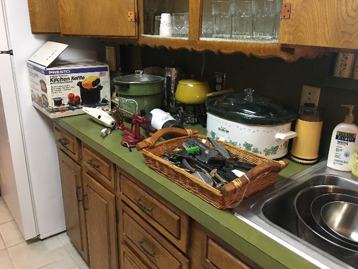 Electric kettle, crock pot, mixer, fondue pot, apple peeler