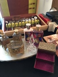 Jewelry boxes, trays & perfume bottles