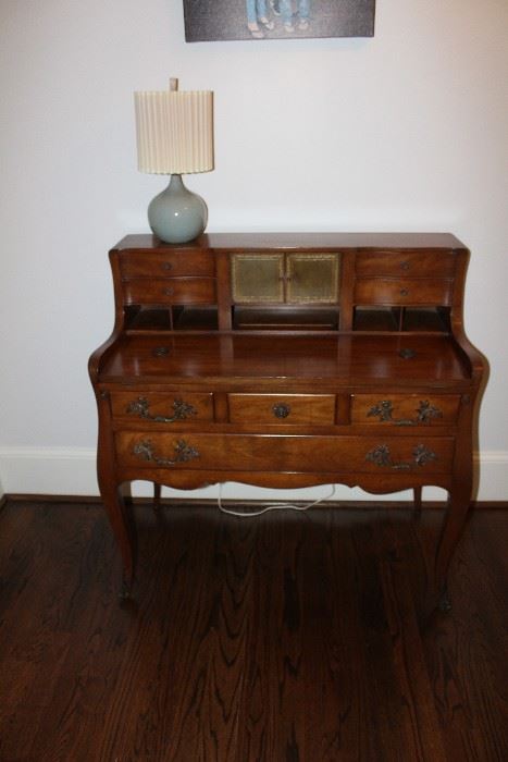 Vintage writing desk, lamp has been sold