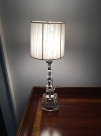 Small cubed-glass table lamp