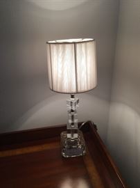 Small cubed-glass table lamp