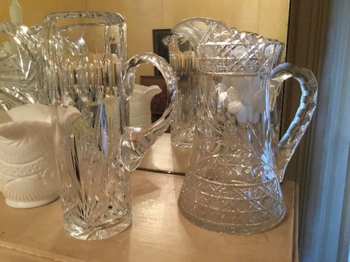 Cut crystal pitchers