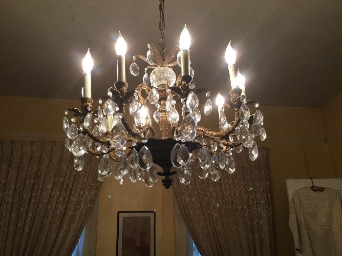 Crystal  chandelier, two matching