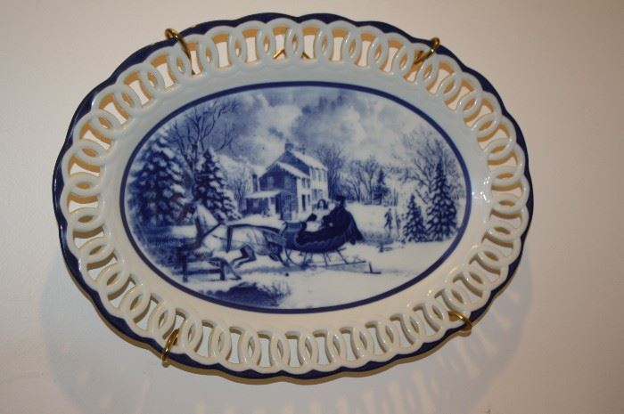 Beautiful blue and white plater
