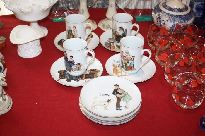 Norman Rockwell cups and saucers