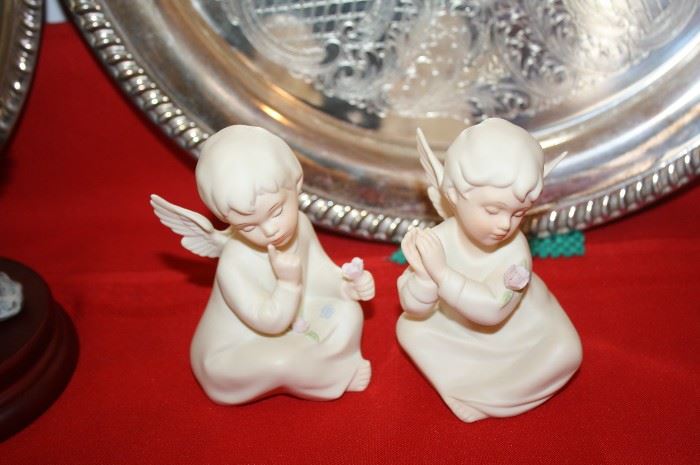 Vintage porcelain pair of angels