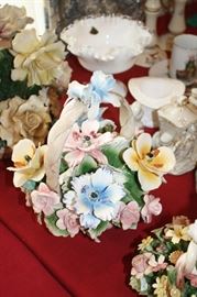 Italy Capodimonte flower basket