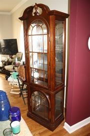 Vintage curio cabinet lighted