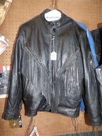 Ladies fringe leather biker jacket (see back in next picture)