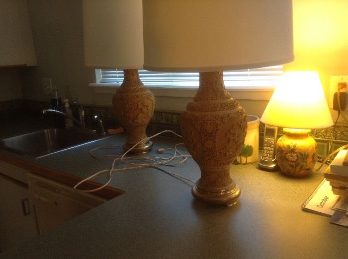 European Sculpted Table Lamps