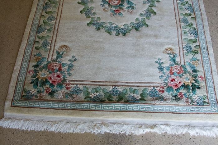 Chinese Floral Area Rug.  72"w x 110"L:  $75.00