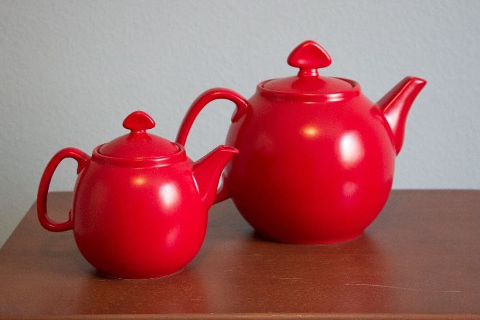 Red Pottery Tea Pots.  Large:  $18.00  Small:  $12.00