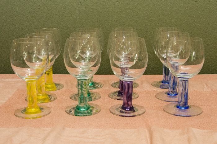 Blown Glass Goblets (12)  $75.00  Set