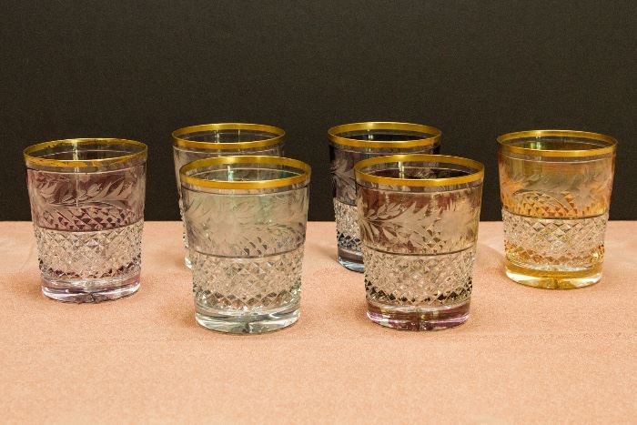 Cut Crystal Whiskeys.  (6)  $60.00 For The Set