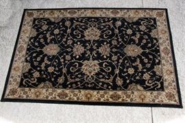 Classic Black and Beige Floral Rugs.  (2) 43"w x 66"L:  $30.00  1- 47"w x 71" L:  $45.00
