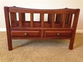 Magazine Rack w/2 drawers.  33"L x 15"w x 22"h.  $150.00