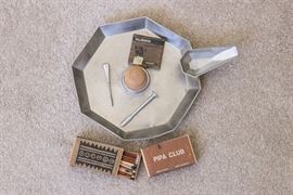 Vintage Gorham Pewter Pipe Ashtray:  $60.00  Matches Priced Seperately