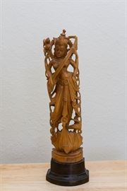 Vintage Carved Goddess Of Music:  $90.00