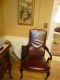 PAIR OF LEATHER SIDE CHAIRS