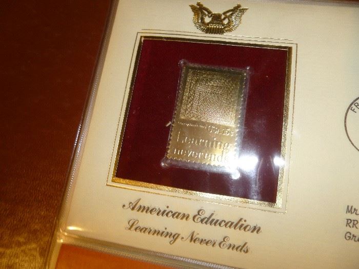 GOLDEN REPLICAS OF UNITED STATES 22K GOLD STAMPS 
