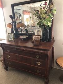 Incredible antique dresser with mirror super heavy great lines