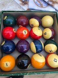 Vintage pool table balls 