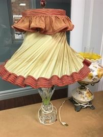 Vintage glass base lamp