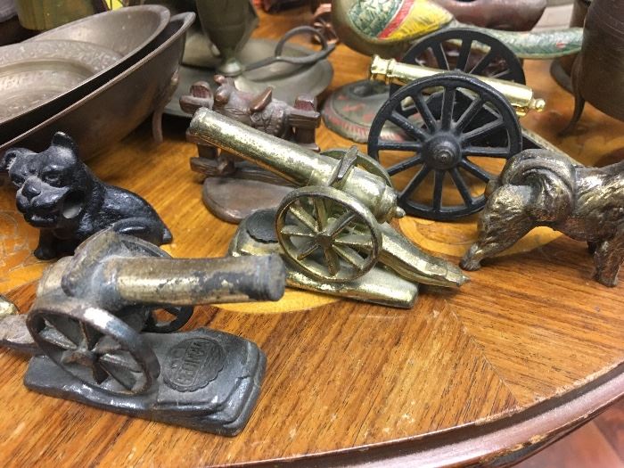 vintage brass cannons