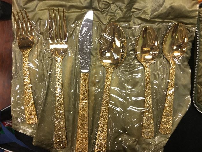 Golden Renaissance 24 kt gold plated flatware set