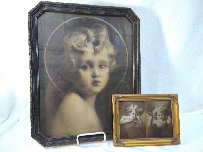 2 Framed Vintage Photographs - "Light of the World" & Children   https://ctbids.com/#!/description/share/22312