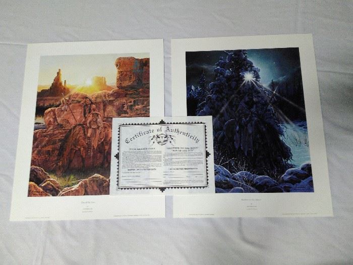 2 Julie Kramer Cole Prints (1994)- "Son of the Sun" & "Brother to the Moon"         https://ctbids.com/#!/description/share/22427