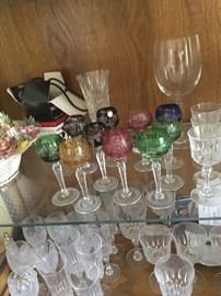 colered German crystal glasses from the 1960 1970